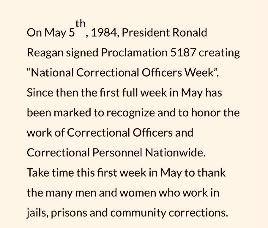 National Correctional Officers Week Proclamation